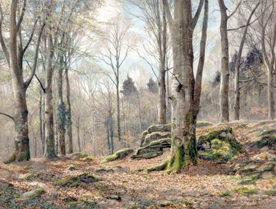 En walesisk skog (akvarell) av James Thomas Watts