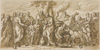Lupercalia (recto) och skisser av figurer (verso) av James Thornhill