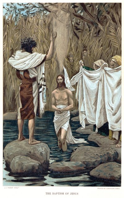 Jesu dop av Johannes Döparen, c1890 av James Tissot