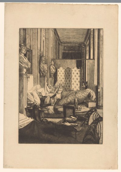 Foajén för Comédie-Française under belägringen av Paris 1870-1871 av James Tissot