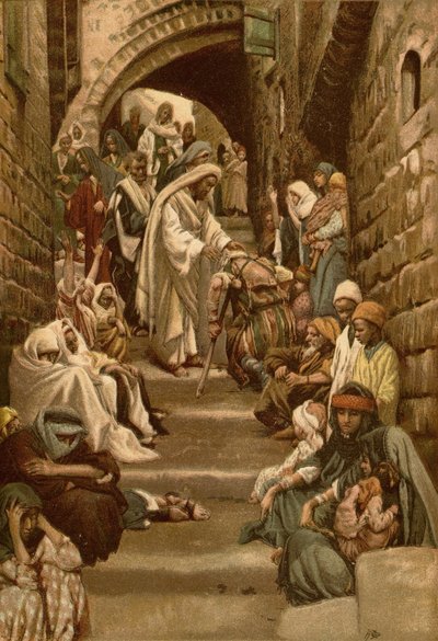 I byarna fördes de sjuka till honom av James Tissot