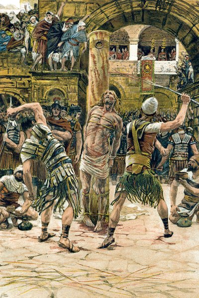 Jesus gisslade i ansiktet, c1897 av James Tissot