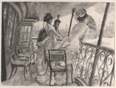 Galleriet av H.M.S. Calcutta Souvenir of a Ball ombord La galerie du Calcutta..., 1876. av James Tissot