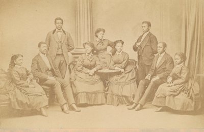 Carte-de-visite of the Jubilee Singers, 1872, tryckt senare. av James Wallace Black