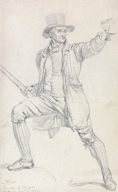 En studie för den centrala karaktären i Wards målning "The Deer Stealer" av James Ward