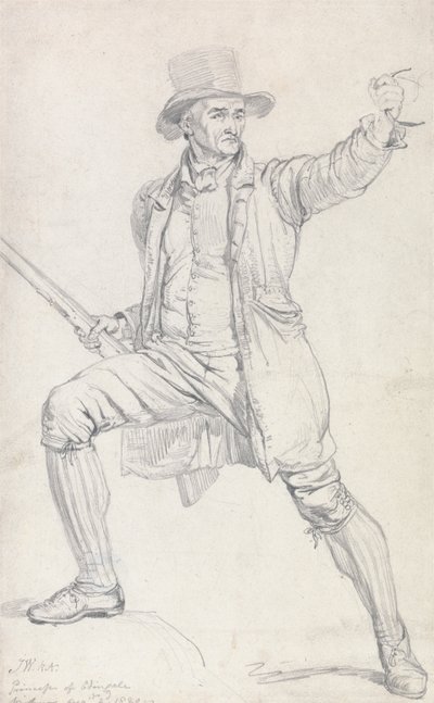 En studie för huvudpersonen i Wards målning "The Deer Stealer" av James Ward