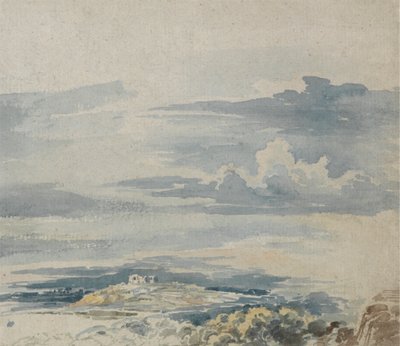 Landskap med ett slott på en kulle av James Ward