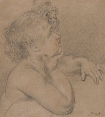 Studie från Nature, One of the Children of Charity för den stora bilden av Waterloo Allegory av James Ward