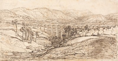 The Vale of Llangollen (penna & brunt bläck på papper) av James Ward