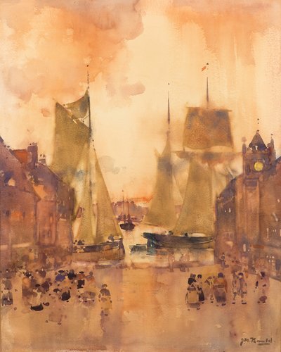 I hamnen (akvarell) av James Watterston Herald