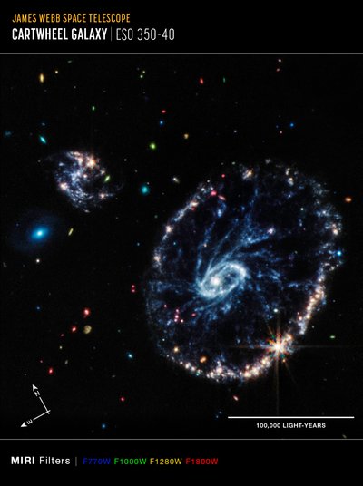 Cartwheel Galaxy (MIRI Compass Image) av James Webb Space Telescope (NASA)