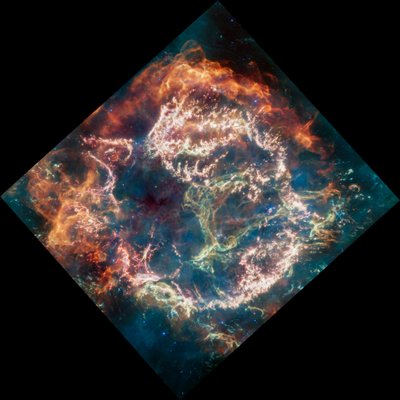 Cassiopeia A (MIRI-bild) av James Webb Space Telescope (NASA)
