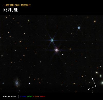 Neptune Wide Field (NIRCam Compass Image) av James Webb Space Telescope (NASA)