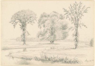 Landskap med tre träd av James Wells Champney