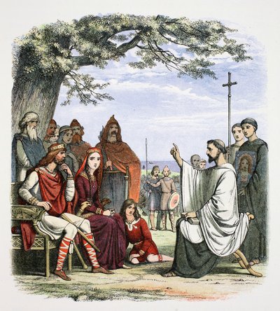 Augustinus predikar inför kung Ethelbert, 597 1864 av James William Edmund Doyle