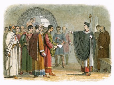 Becket förbjuder jarlen av Leicester att döma honom av James William Edmund Doyle