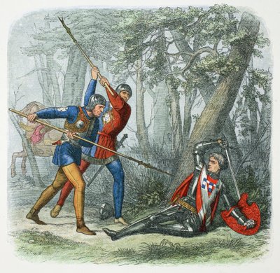 Warwick the Kingmaker död, slaget vid Barnet, 1471 1864. av James William Edmund Doyle