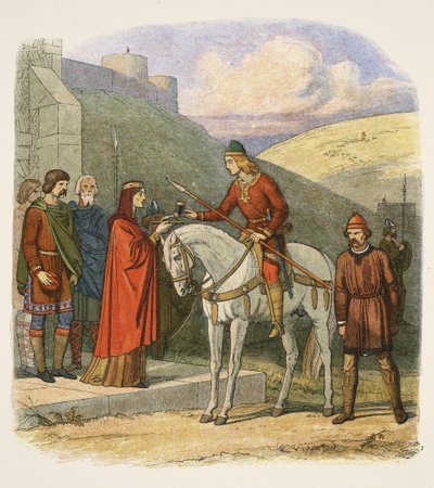 Edward mördad på Corfe, 18 mars 978, från A Chronicle of England BC 55 till AD 1485, pub. London, 1863 av James William Edmund Doyle