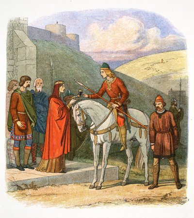 Edward the Martyr anländer till Corfe, Dorset, 978 1864 av James William Edmund Doyle