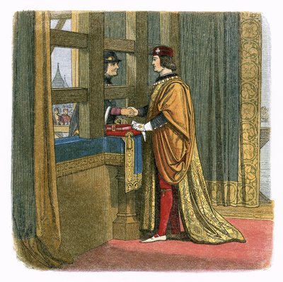 Möte mellan kung Edward IV och Ludvig XI av Frankrike i Pecquigny av James William Edmund Doyle