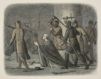 Mordet på Thomas Becket, Canterbury Cathedral, 29 december 1170, från A Chronicle of England f.Kr. 55 till AD 1485, pub. London av James William Edmund Doyle