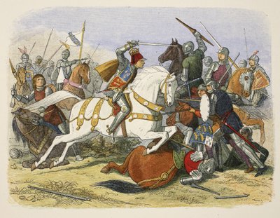 Richard III på Bosworth Field, 22 augusti 1485, från A Chronicle of England BC 55 till AD 1485, pub. London, 1863 av James William Edmund Doyle