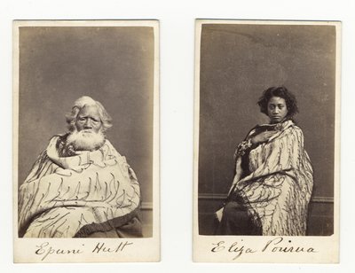 Epuni Hutt och Eliza Porirua, ca 1865 (albumintryck) av James Wrigglesworth