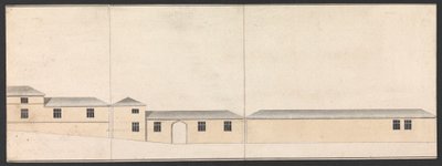 Cobham Hall, Kent: Elevation of Stables av James Wyatt
