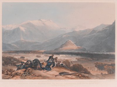 Utsikt över Bala Hissai och staden Kabul, med de brittiska kantonerna från Ba Marco Hill av James after Rattray