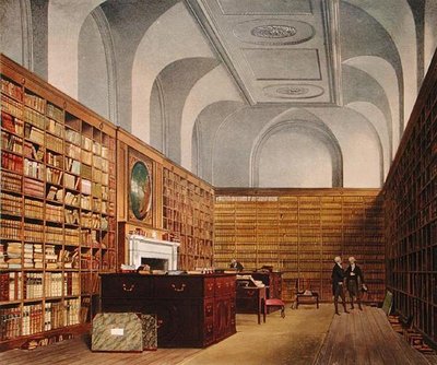 Kings Library, Buckingham House, från The History of the Royal Residences, graverad av James Baily, av William Henry Pyne (1769-1843), 1819 (se även 169795) av James after Stephanoff