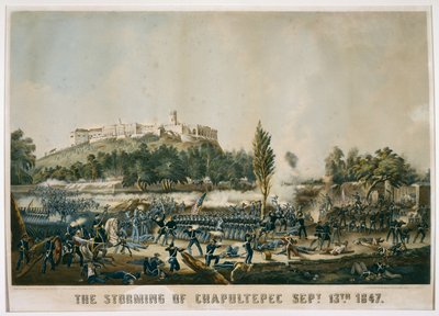 The Storming of Chapultepec 13 september 1847, 1848 (kromolitografi på vävt papper) av James after Walker