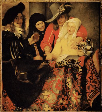 Hos åklagarinnan (olja på duk) av Jan (1632-75) Vermeer