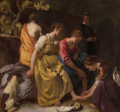 Diana och hennes följeslagare, ca 1655-56 (olja på duk) av Johannes Vermeer