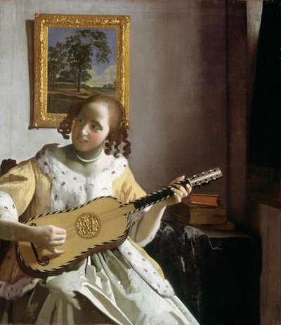 The Guitar Player (olja på duk) av Jan Vermeer van Delft