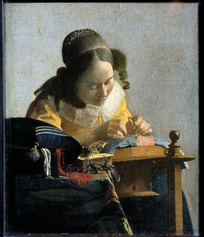 The Lacemaker, ca 1658-1660 (olja på duk) av Jan (1632-75) Vermeer