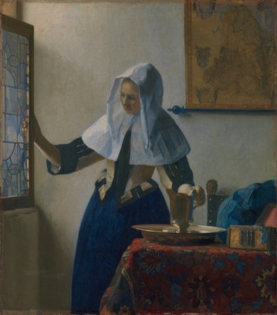 Ung kvinna med en vattenkanna, ca 1662 (olja på duk) av Johannes Vermeer