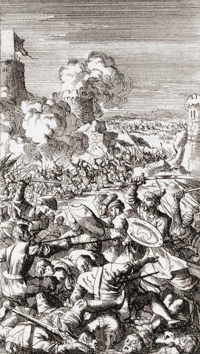 Belägring av Nicosia, Cypern, av ottomanerna av Jan (after) Luyken