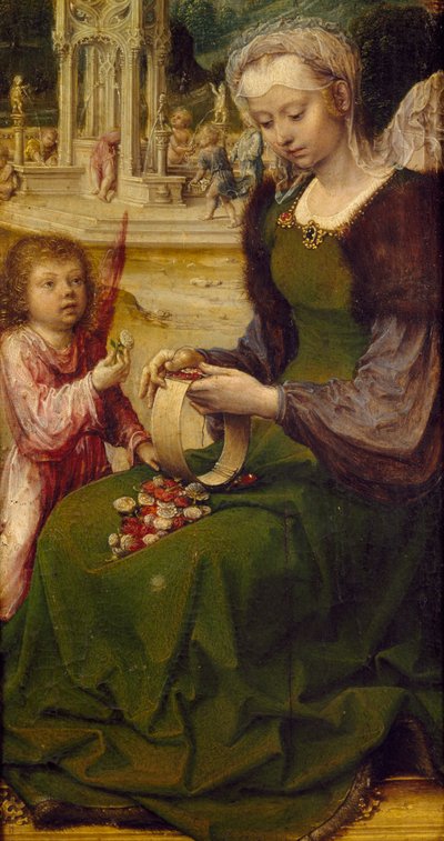 St Catherine, detalj från höger panel av Malvagna Triptych, höger sida av Jan (c.1472 c.1533) Gossaert