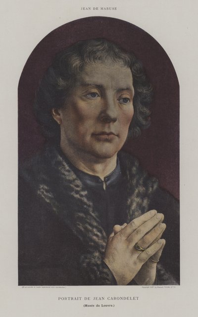 Porträtt av Jean Carondelet (litho i färg) av Jan (c.1472 c.1533) (after) Gossaert
