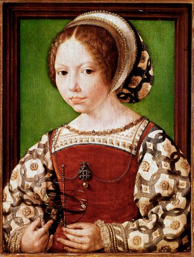 Porträtt av en ung prinsessa, troligen Dorothea av Danmark (Målning av Jan (c.1472 c.1533) Gossaert