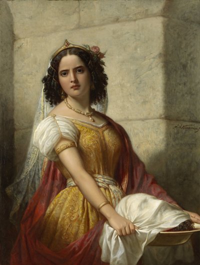 Salome med Johannes Döparens huvud av Jan Adam Kruseman (signed by artist)