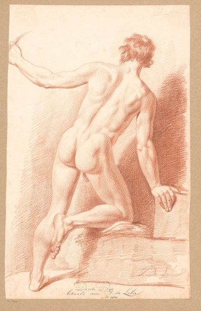 Stående manlig naken, sedd bakifrån (3:e pris 1811) av Jan Adriaan Antonie de Lelie