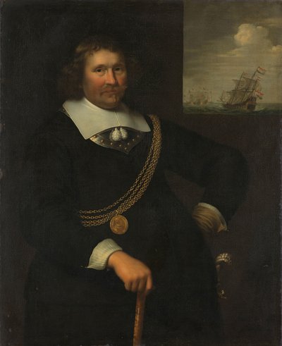 Porträtt av Jan Cornelisz Meppel, löjtnant-amiral av Holland och Väst-Friesland av Jan Albertsz. Rotius