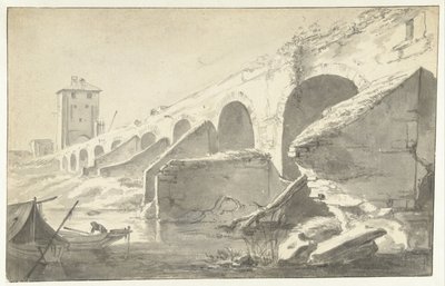 Ponte Molle te Rom (?) av Jan Asselijn