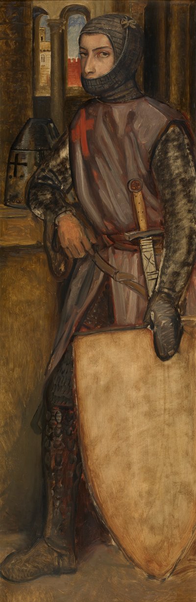 Godfrey of Bouillon (olja på panel) av Jan August Hendrik Baron Leys