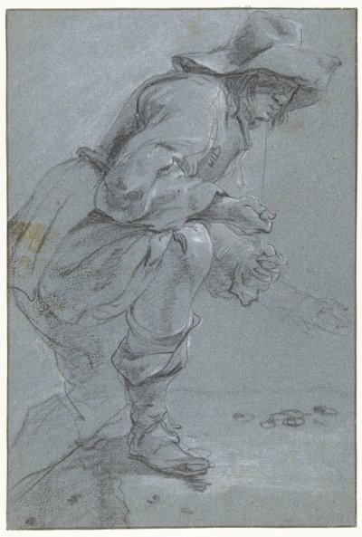 En man som spelar "Koten" av Jan Baptist Weenix