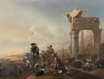 Jägare nära ruiner, 1648. av Jan Baptist Weenix