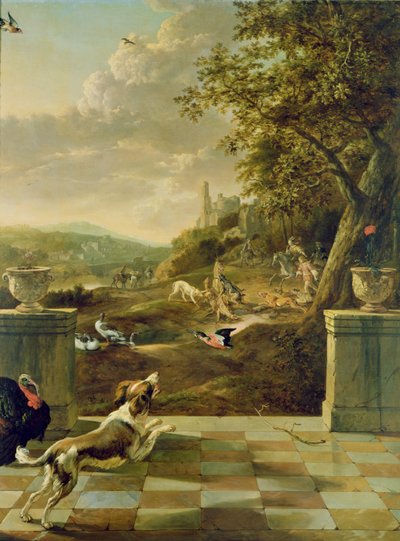 Jaktscen av Jan Baptist Weenix