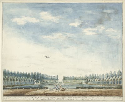 Trädgården i huset Offem, nära Noordwijk Mot terrassen, från huset i OFFEM by Noordwyk (titel på objekt) av Jan Baptist van Eeckhout