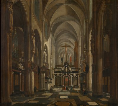 Interiör av St. Donatians katedral i Brygge, ca 1696. av Jan Baptist van Meunincxhove